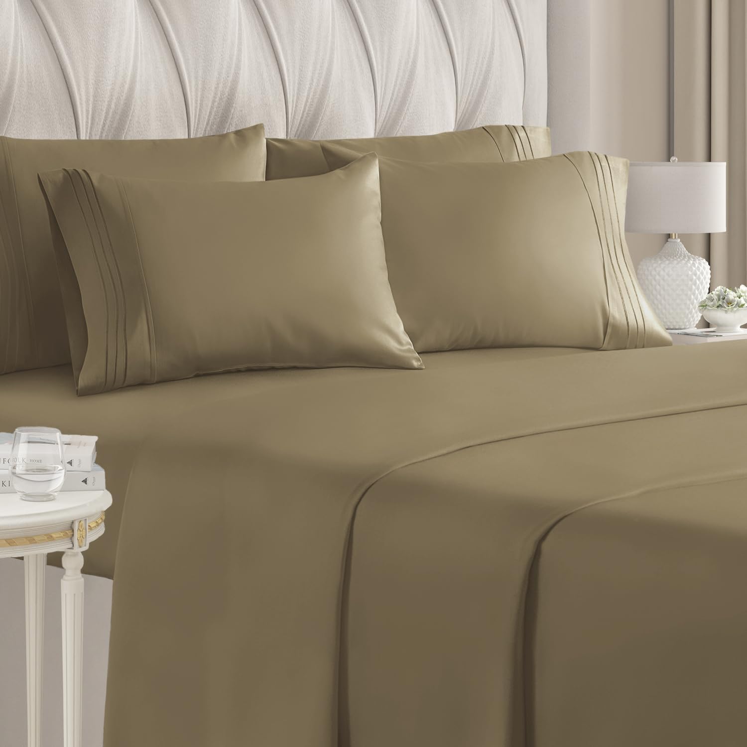 King 6 Piece Sheet Set Breathable & Cooling Bed Sheets