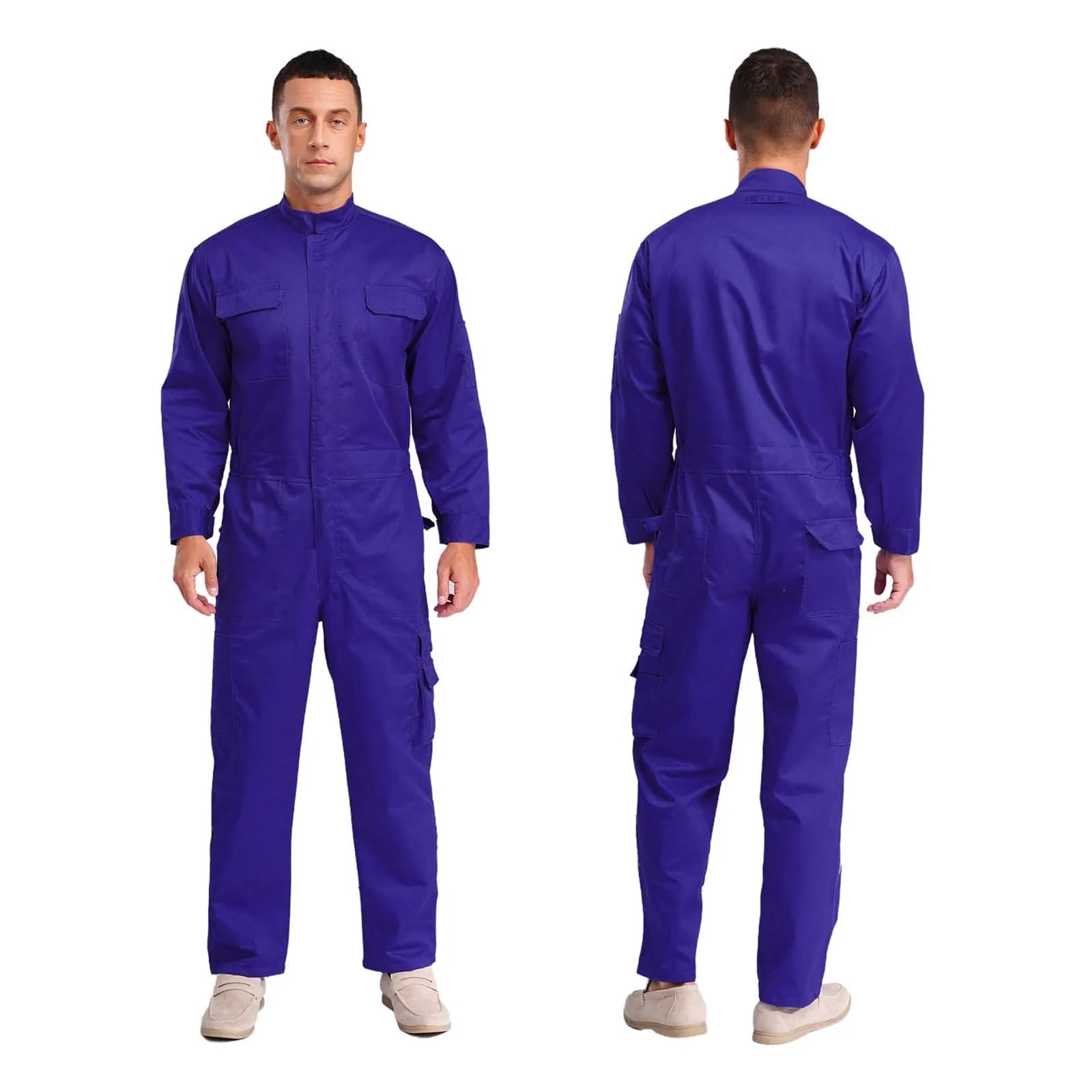 Tuta Da Lavoro Da Uomo Tuta da lavoro resistente all'usura uomo, uniforme for meccanici, officina di riparazione(Blue,M)