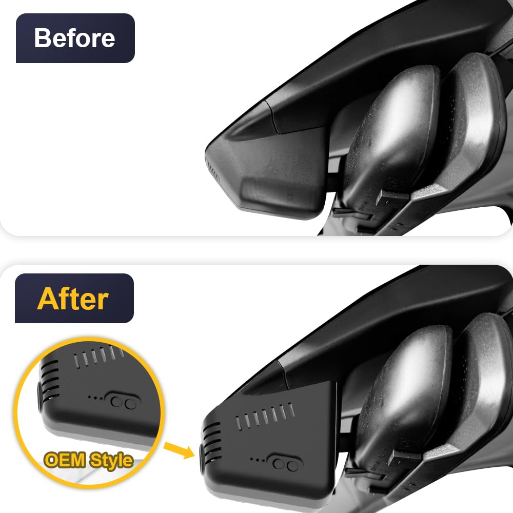 Fitcamx Dash cam Anteriore 2160P+Posteriore 1080P Adatta per Volkswagen Caddy 2021-2025 (D8500), OEM, Doppio Video HD Wifi, Monitoraggio Parcheggio, Sensore G, Registrazione in Loop, WDR, Scheda 128GB
