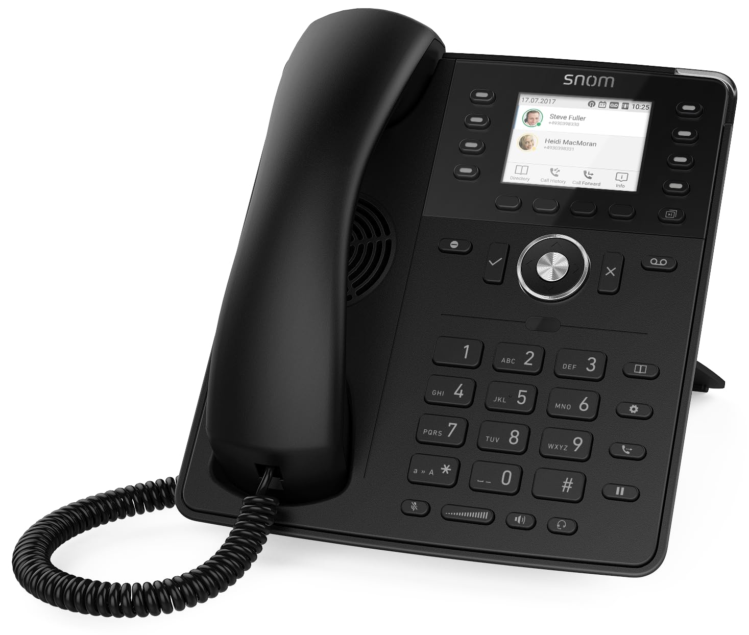 Snom Global Desk TELEPHONE D735 (écran TFT Graphique Haute Résolution 2, 7 ”, 32 touches de Fonction Auto-Étiquetantes (8 Physiques)) Noir