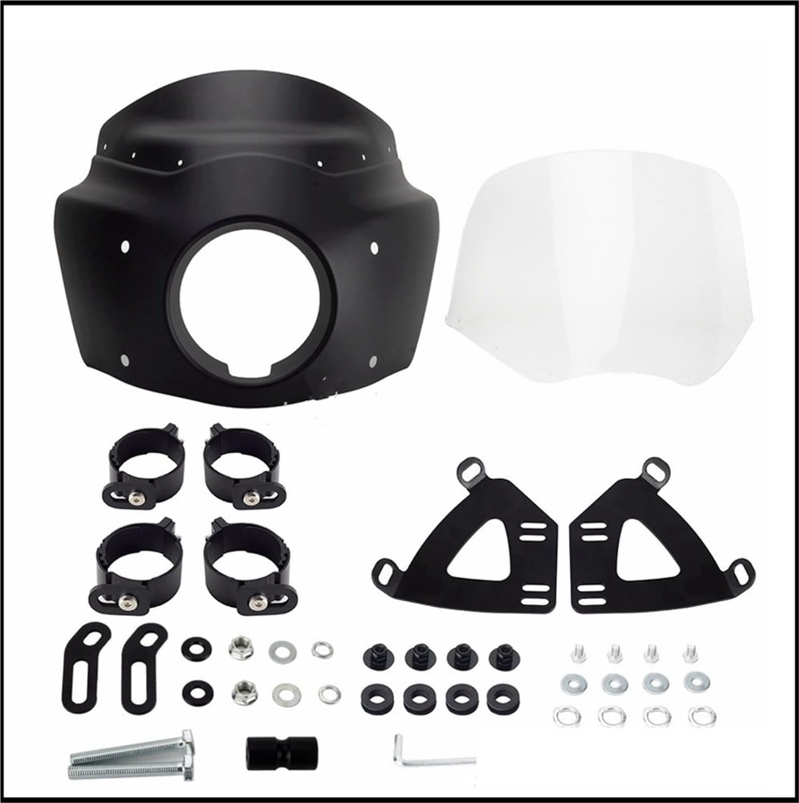Owiewki motocyklowe Pasuje do Harley Softail M8 Low Rider S 114 117 2020-2022 2023 Osłona szyby przedniej 5,75 cala Winglets spojler(12 inch Black)