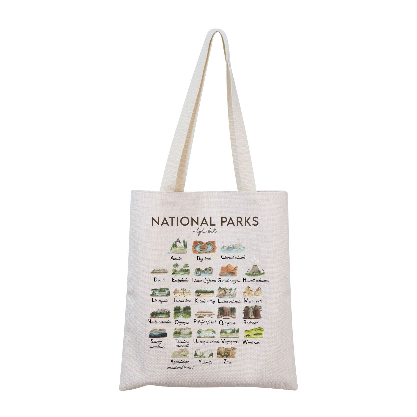 MNIGIU National Parks Tote Bag US National Parks Bag Camping Hiking Lover Gift Hiker Gi-ft Camper Gift