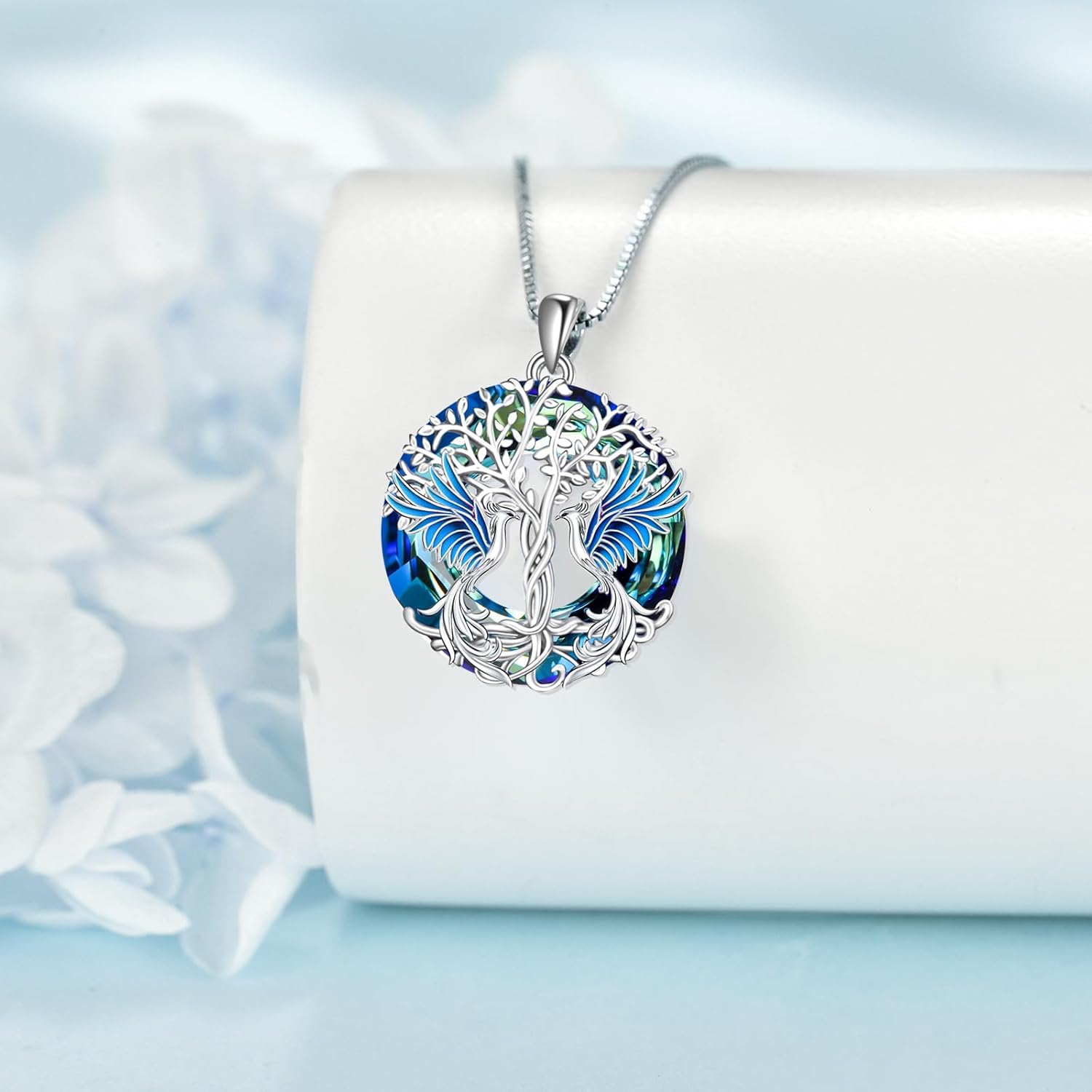 POPKIMI Phoenix Necklace 925 Sterling Silver Crystal Nirvana of Phoenix Rising Jewelry Christmas Birthday Gifts for Women - Image 3