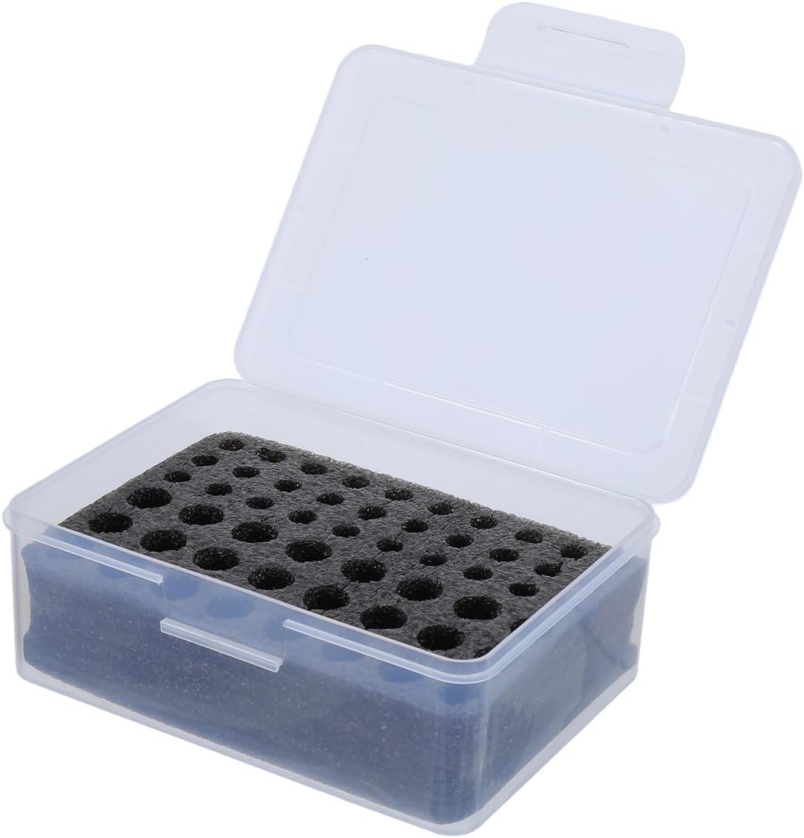 SOIMISS Battery Organizer Box for AA & AAA Transparent Holder Case with Foam Insert Dustproof Portable Storage Container for Remote Flashlight Electronics Plastic Receptacle Tool Home Setup