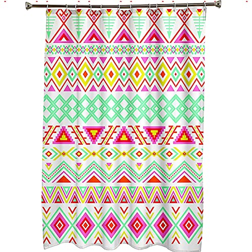 Rideau de douche KnSam 165x200cm en polyester géométrique multicolore
