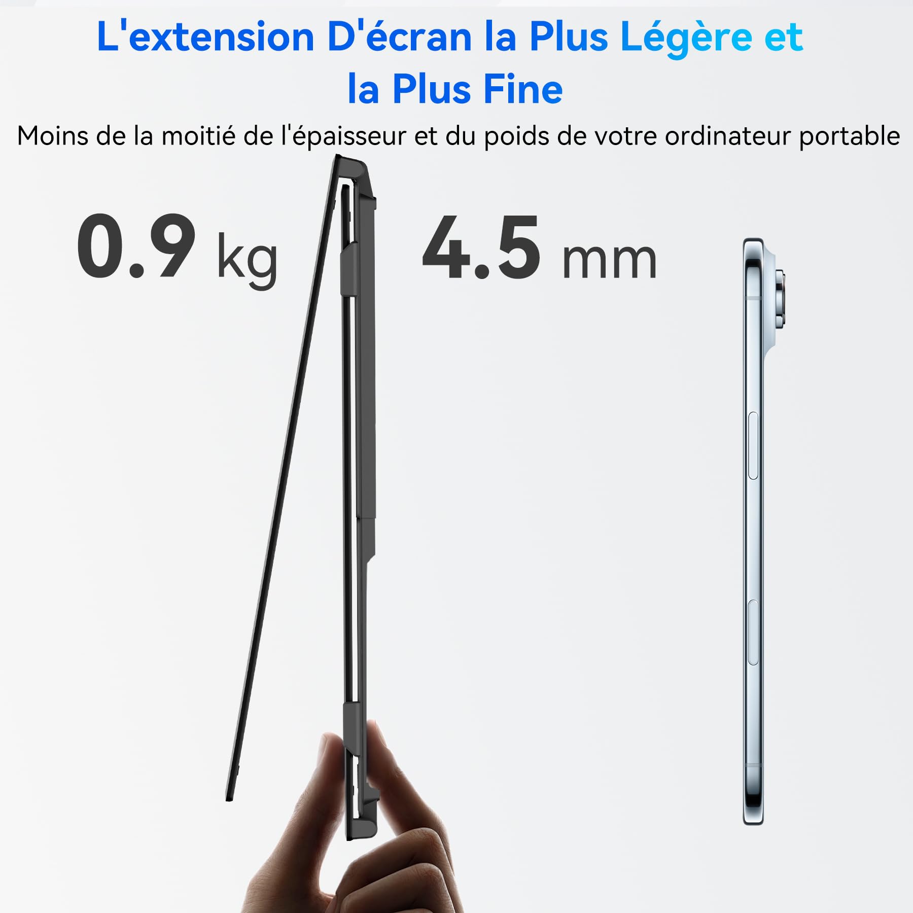 Blackview DCM6 Triple Ecran Pc Portable Ultra-Fin,14 "FHD 1080P IPS Moniteur pour Ordinateur Portable Certifié TÜV- Plug & Play sans Pilote,13"-17.3" Compatible avec Mac, Windows,Chrome, Switch,PS45