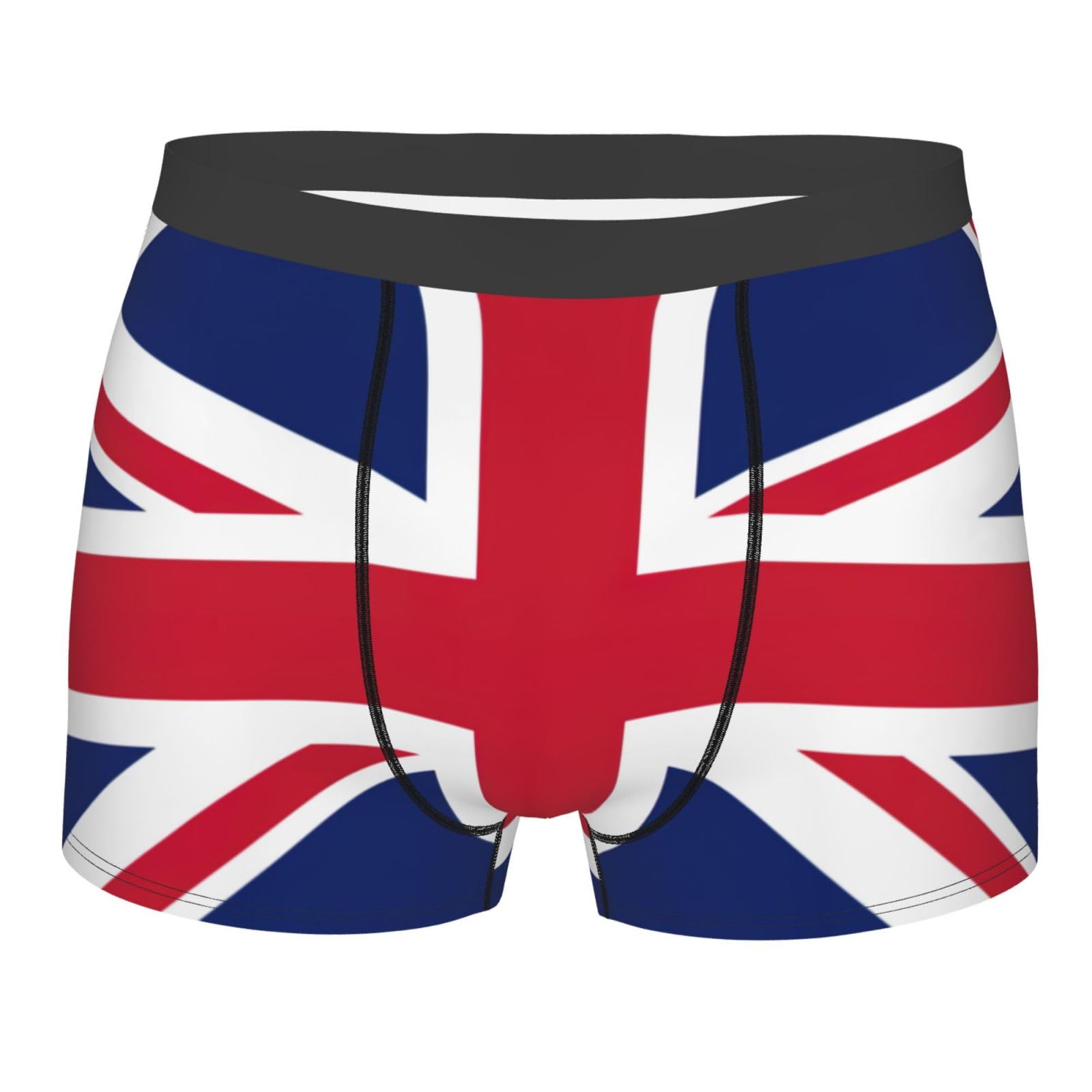 Drtgeds Unisex Black British Flag Men's 1 Pack Stretch Boxer Brief,Moisture-Wicking Underwear, Xl