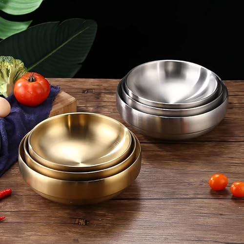 Large Stainless Steel Ramen Bowl, Instant Noodle Bowl Pasta Bowl Salad Cereal Bowl Soup Bowl Rice Dessert Serving Bowl Set Matte Finish (Color : B) #TOP2