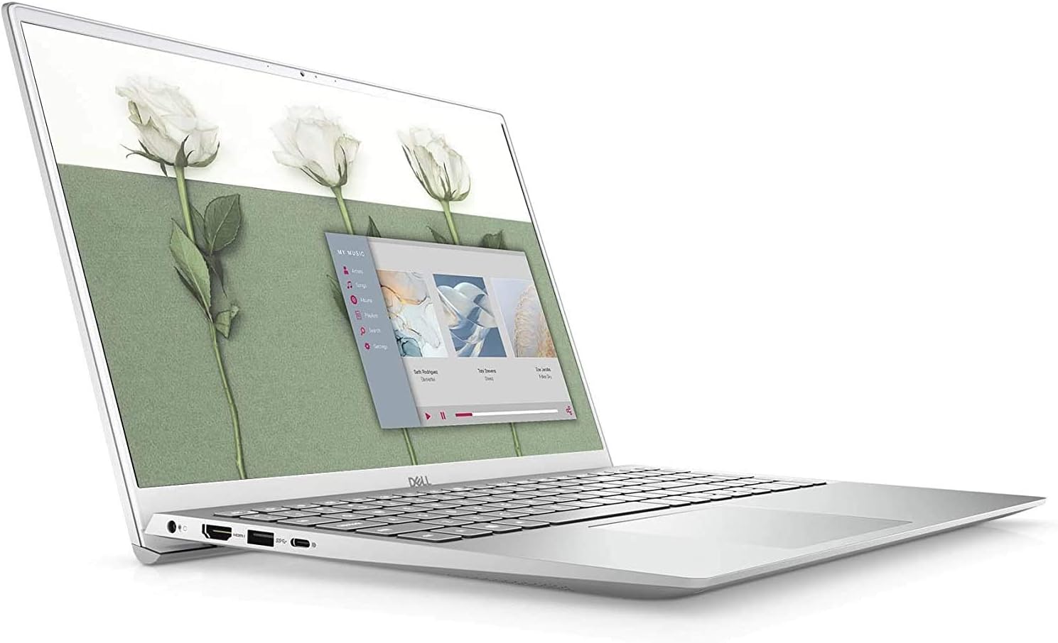 2021 Latest Inspiron 5000 Series 5502 15.6" FHD Laptop 11th Gen Intel Quad Core i7 1165G7 16GB RAM 512GB SSD Backlit Keyboard FP Reader Webcam USB C Windows 10 Silver LPT Cloth, Natural Silver