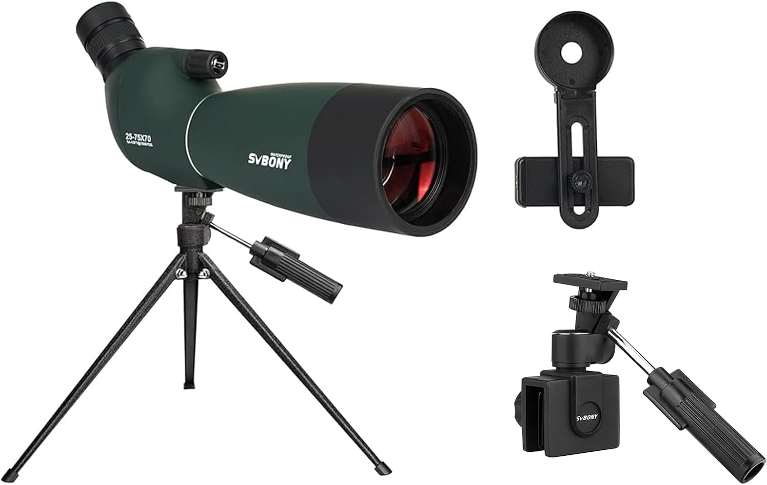 SVBONY SV28 Plus Spotting Scope Bundle with SV126 Car Window Mount for Target Shooting, Birding