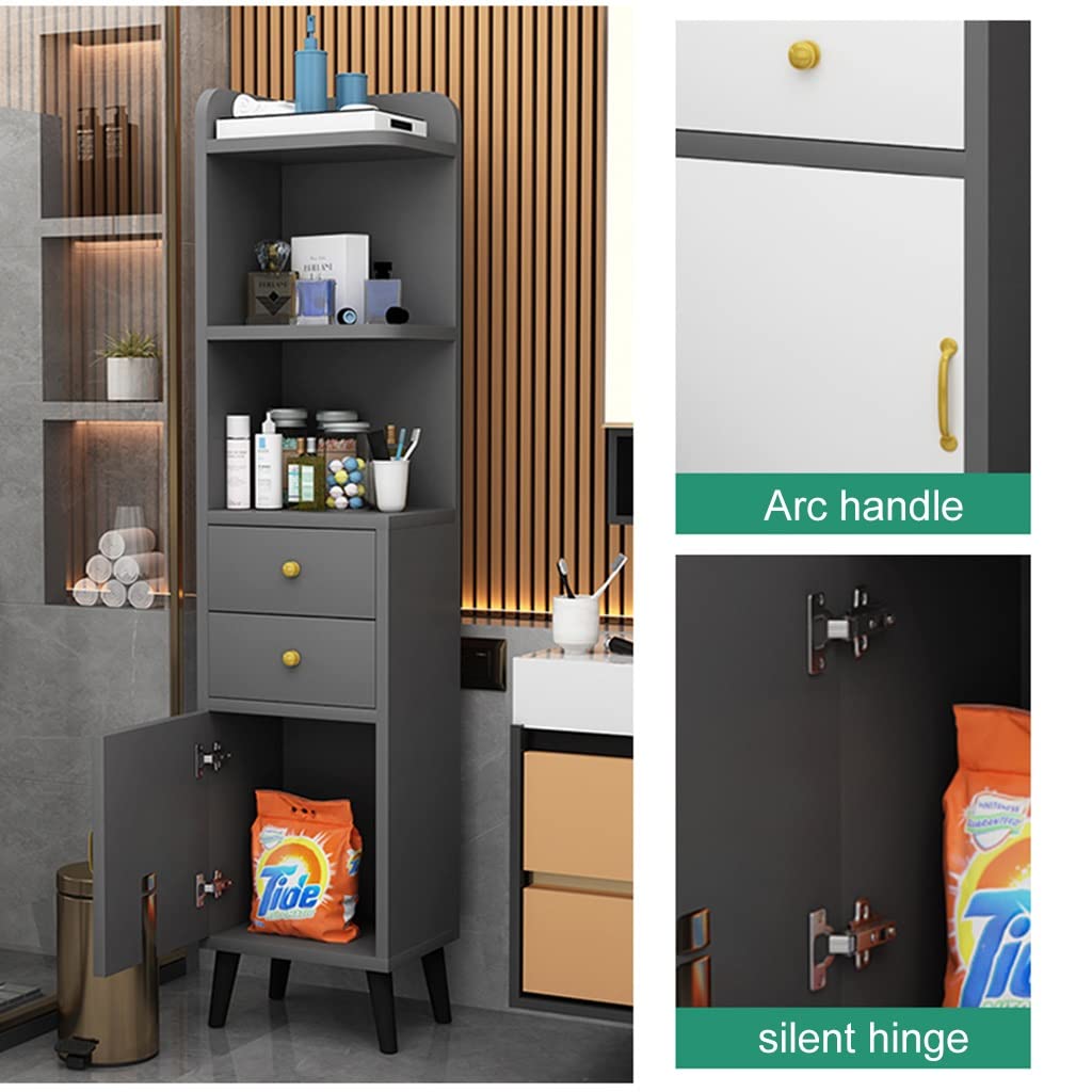 Amazon｜63インチの狭いキャビネット、自立型リネンタワー