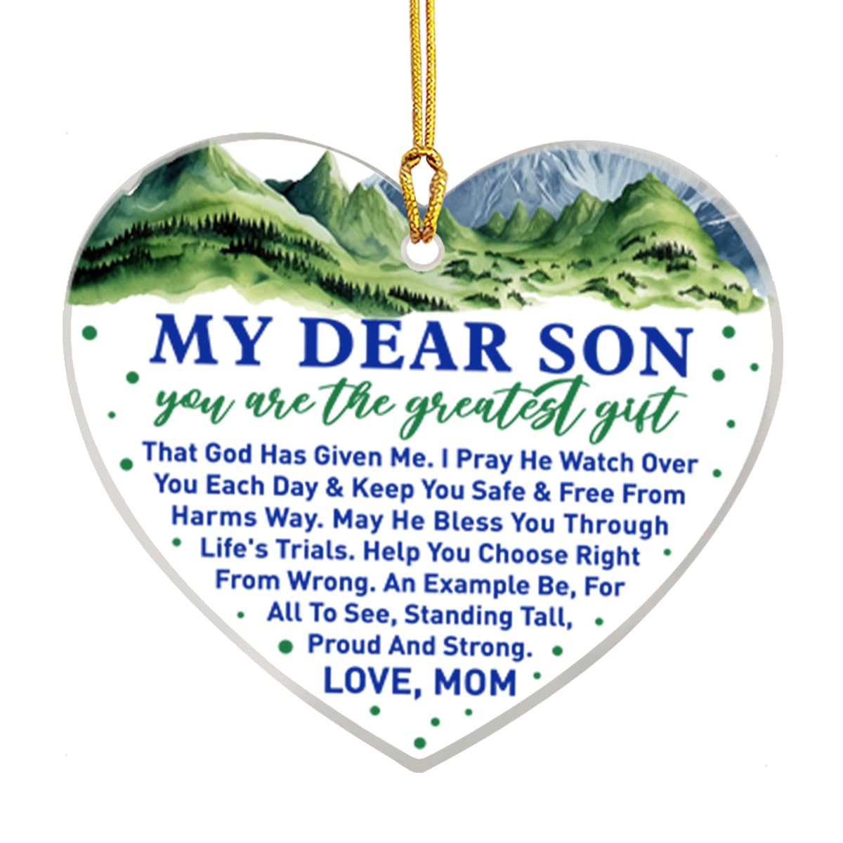 Son Gift from Mom Christmas Ornament, Christmas Ornament for Son Birthday Graduation Keepsake Gift, You are The Greatest