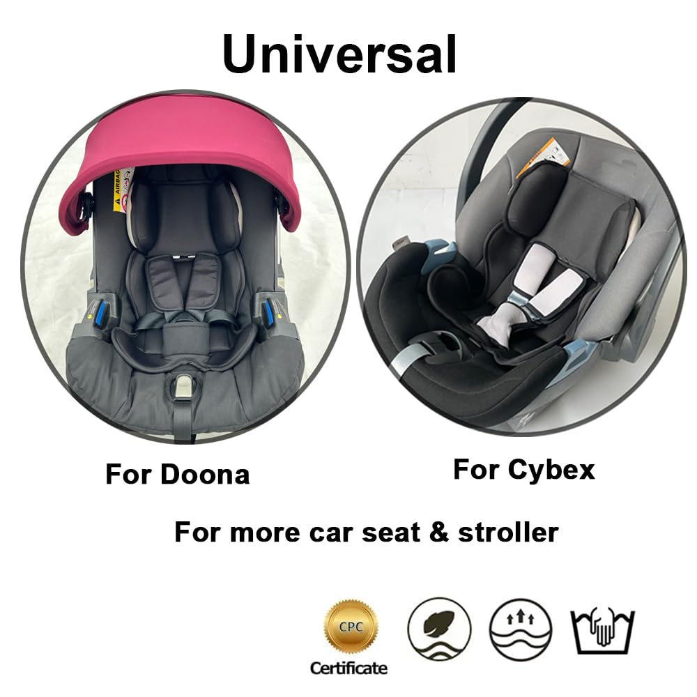 Cuscino di supporto per la testa e il corpo, compatibile con seggiolino auto e passeggino Doona, spessore regolabile, tessuto a rete traspirante delicato sulla pelle