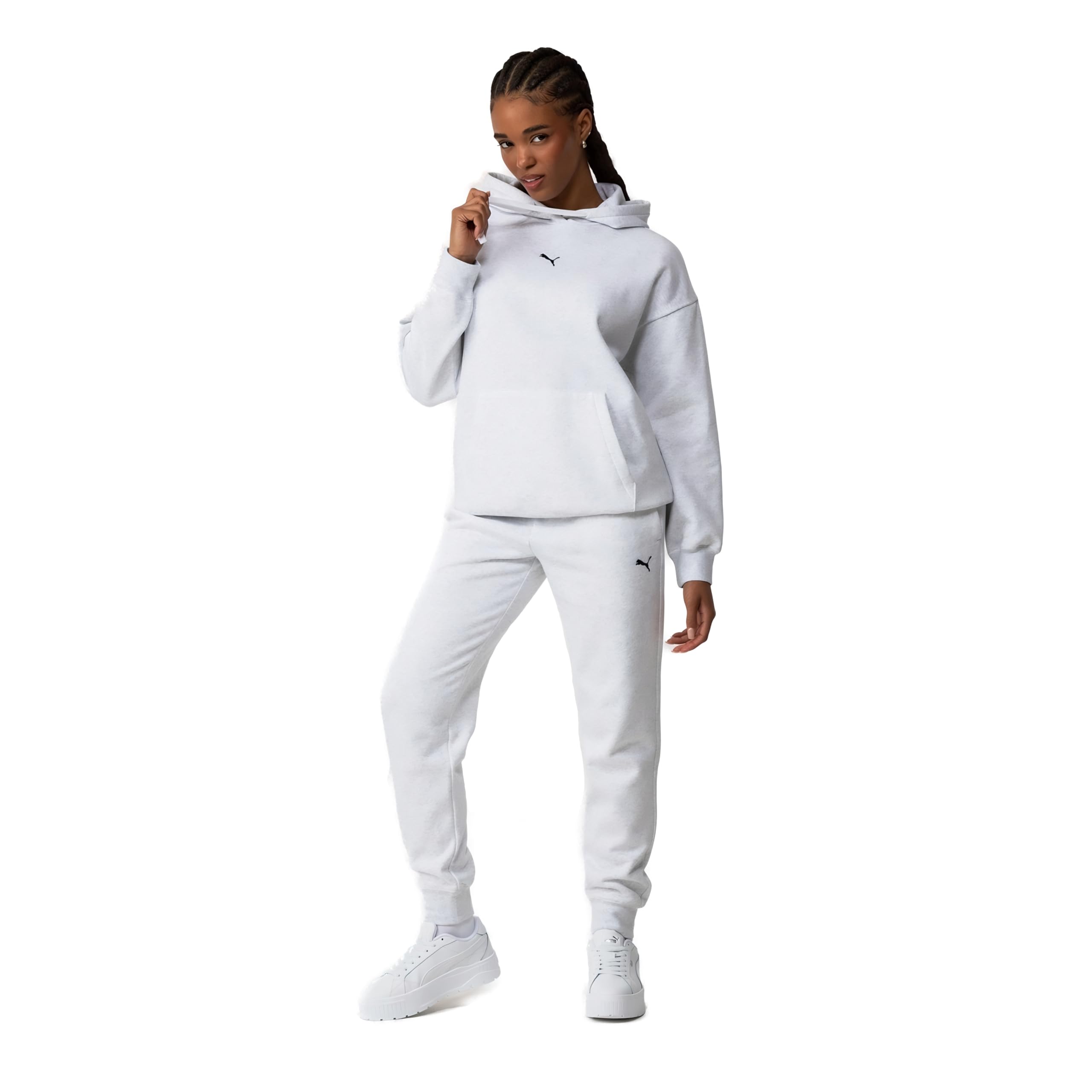 PUMA Womens Essentials Oversized Hoodie Fl Hoody Ice Grey Marl 12