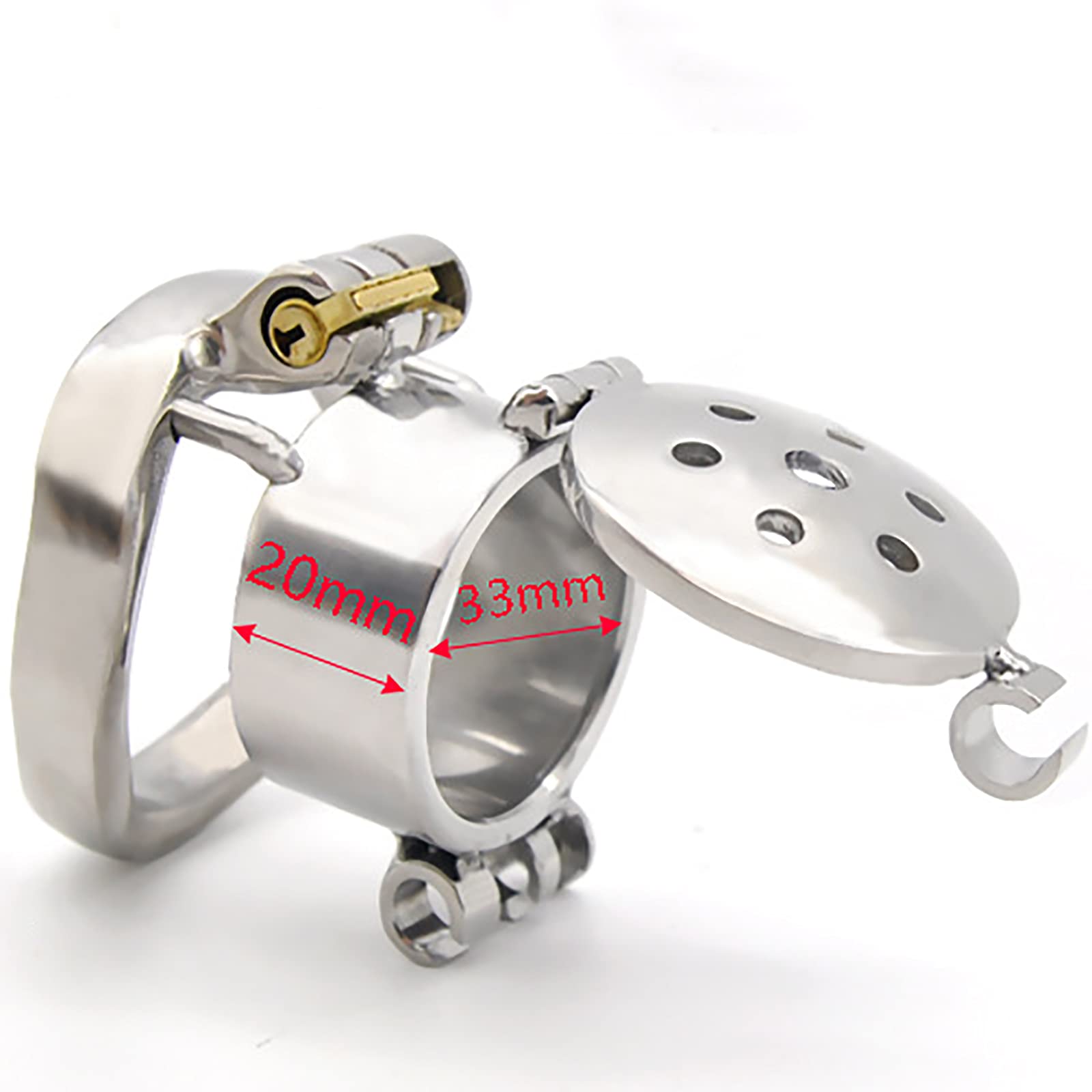 Ceinture de chasteté BDSM Cage en acier inoxydable pour homme avec couvercle ouvert
