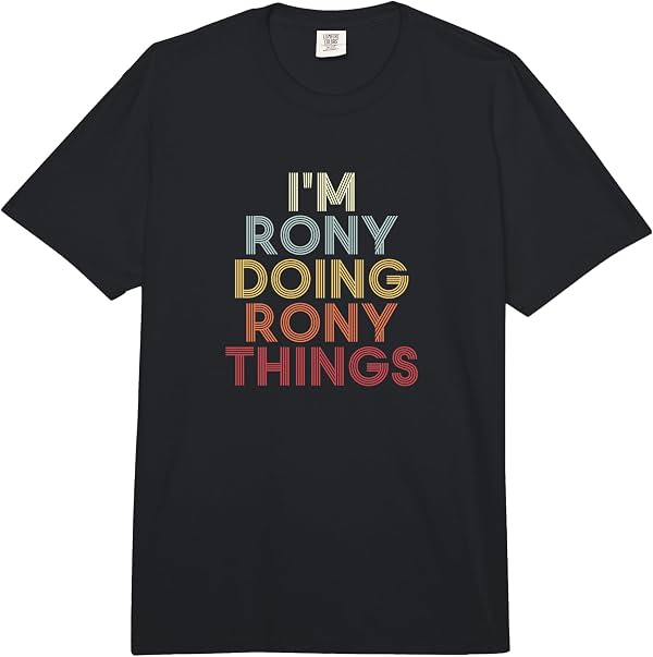 Camiseta de color Comfort Colors para adultos, peso pesado, con nombre personalizado Rony