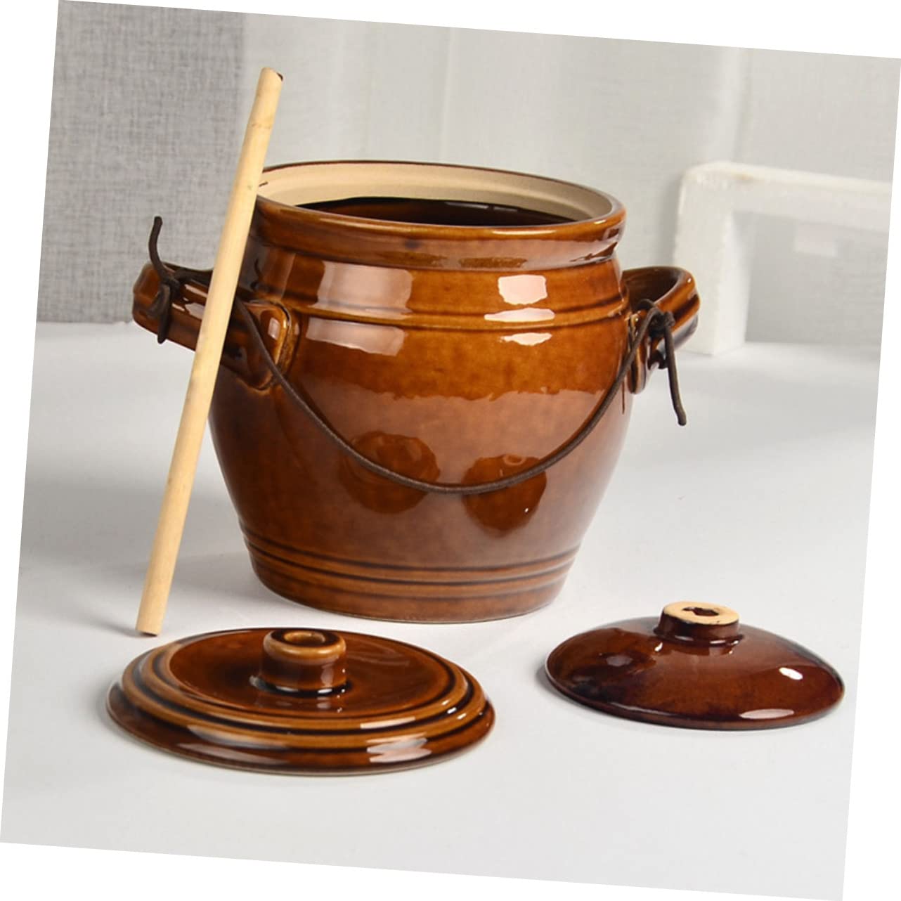 Ceramiczny Szczelny Słoik Do Przechowywania Tradycyjnych Kiszonek Pojemnik Kuchenny z Ceramicznym Zamknięciem Praktyczny i Bezpieczny Słoik Do Domu