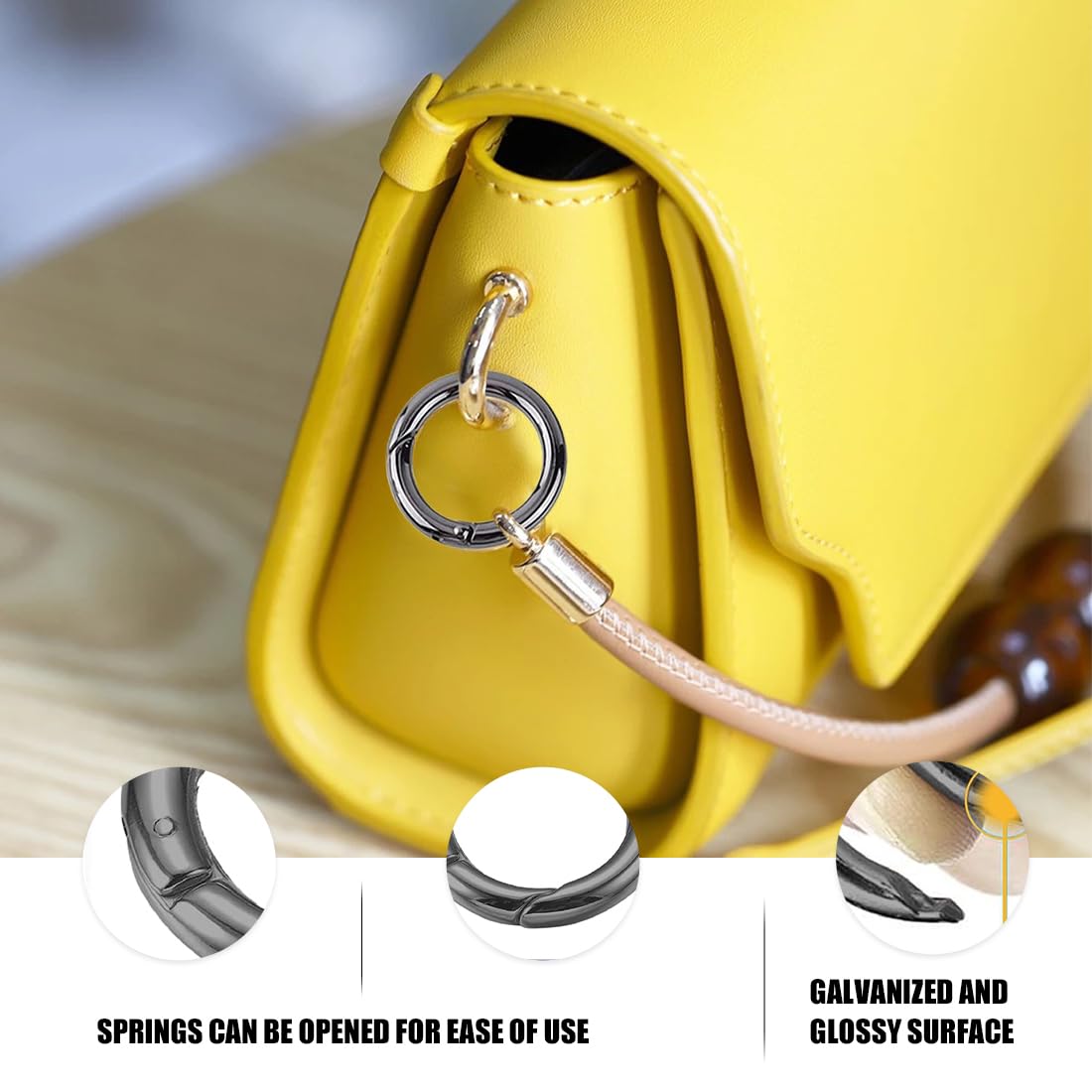 30 Moschettoni Rotondi 33mm - Lega Di Zinco Per Portachiavi, Zaini E Fai Da Te - Foto 3