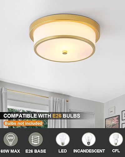 Miniatura 2 de MIAOMEIO Lámpara de techo empotrada de 16 pulgadas, 3 lámparas cerca del techo con acabado negro para sala de estar, dormitorio, cocina, comedor