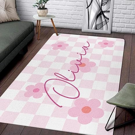 Amazon.com: Personalized Monogram Rug for Kids Room, Custom Area Rug ...
