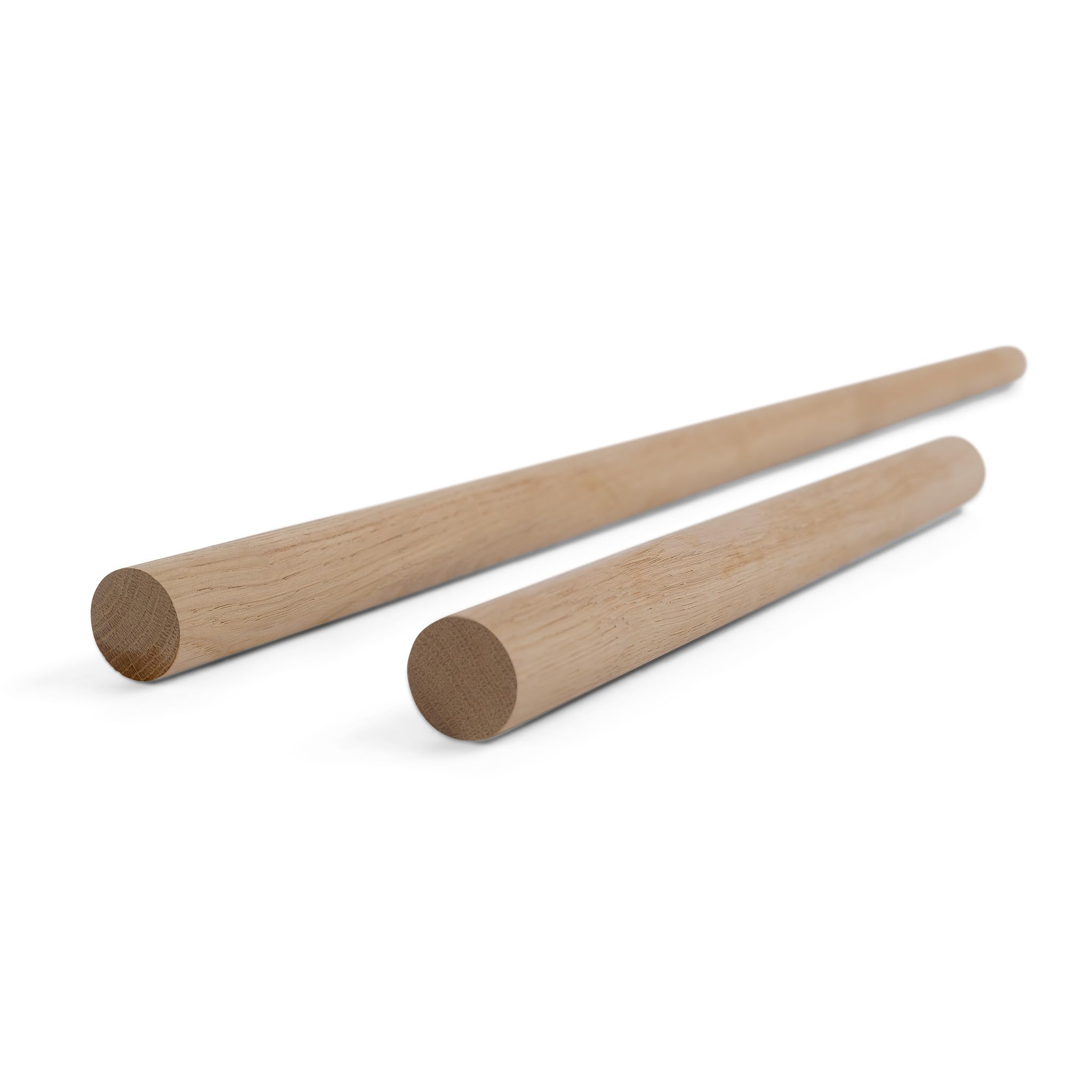Eichen Rundstab Ø 40 mm [300–1000 mm Länge wählbar] – Glatt gehobelter Massivholzstab – naturbelassen & technisch getrocknet – ideal für Möbelbau & DIY