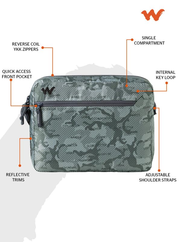 Image of wildcraft Polyester M Sling Normal Sling Bag /Messenger Bag /Cross Body Bag for Mens & Womens