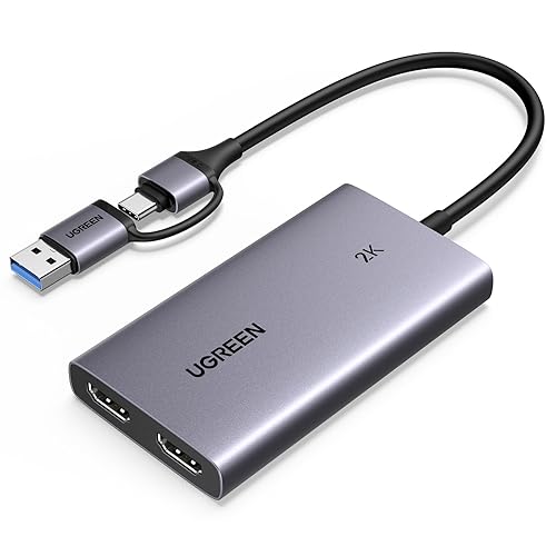 UGREEN 4K@30Hz HDMI Capture Card, Full HD 2K 30FPS, 1080P 60FPS, HDMI to USB 3.0 HDMI Loop Out Video Capture Card with Low Latency for Streaming Gaming, Compatible with Switch 2/PS5/Xbox/PC/Mac