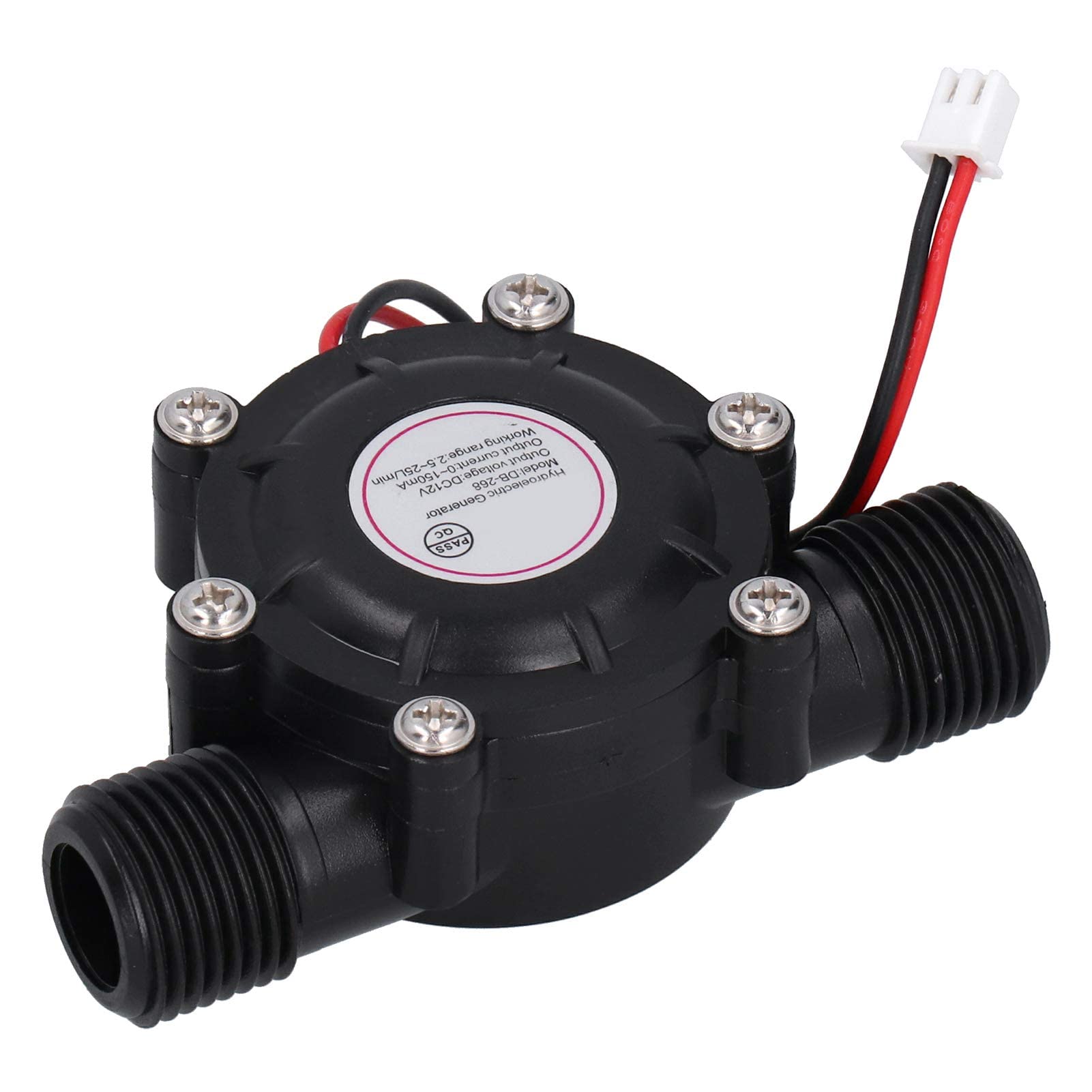 Turbine Hydraulique Générateur de Turbine à Eau DB-268, DC 12V Micro-turbine hydraulique Générateur d'eauAvec Filetage Mâle G1/2in, Pour Douche Lumineuse, éCran de Douche LED