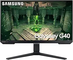 Monitor Gamer Samsung Odyssey G40, 25"/27", FHD, 240 Hz, 1ms, com ajuste de altura, HDMI, DP, Gsync, Freesync, Preto