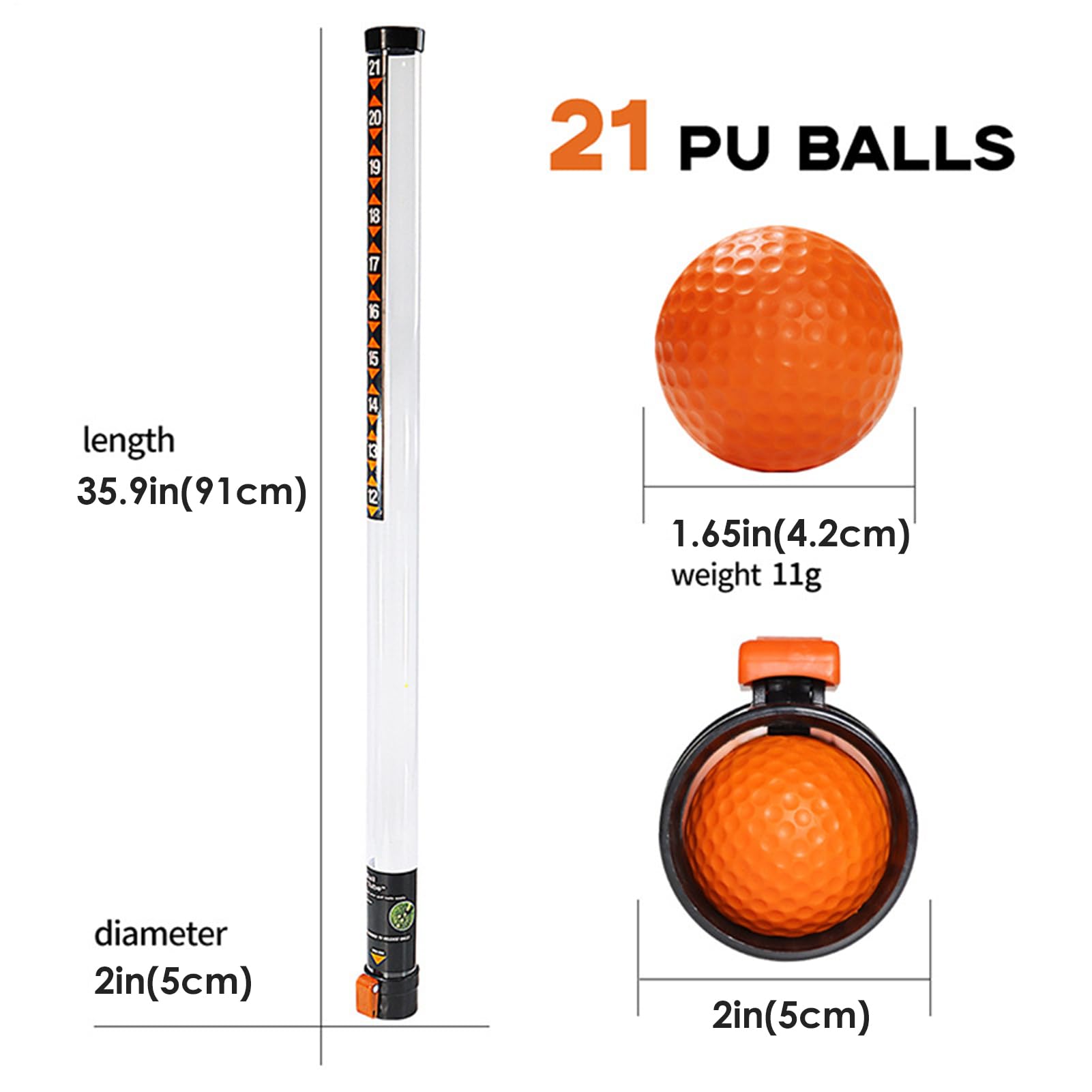 Raccoglitori di Palline – Tubo Trasparente per recuperare Le Palline | Strumento di Grande capacità, Leggero e Riutilizzabile, Tubo di Raccolta per Golf, parchi, da Golf, da Golf all'aperto