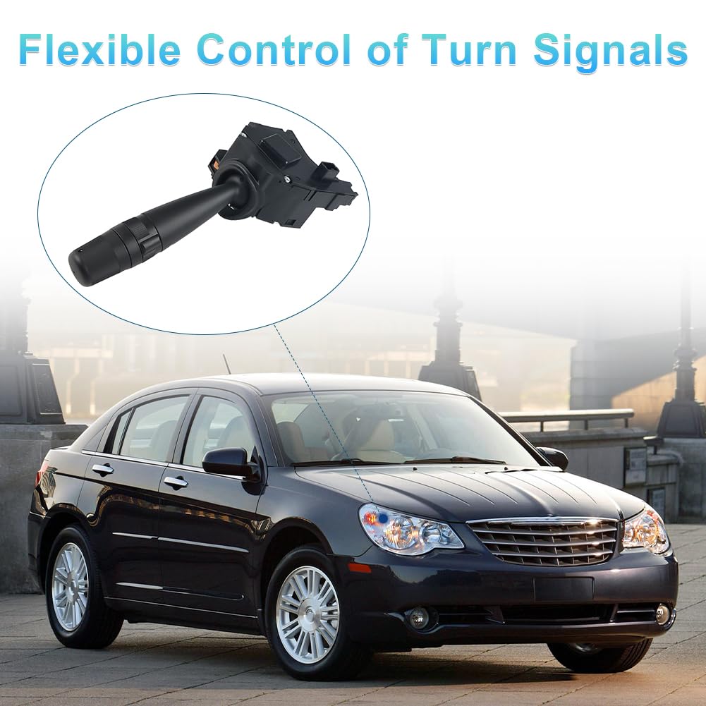 JDMON Turn Signal Switch Replacement for Chrysler 200 PT Cruiser Sebring Jeep Wrangler Grand Cherokee Liberty Dodge Nitro Journey Avenger 68041485AA CBS1703 Dimmer Blinker Multifunction Switch