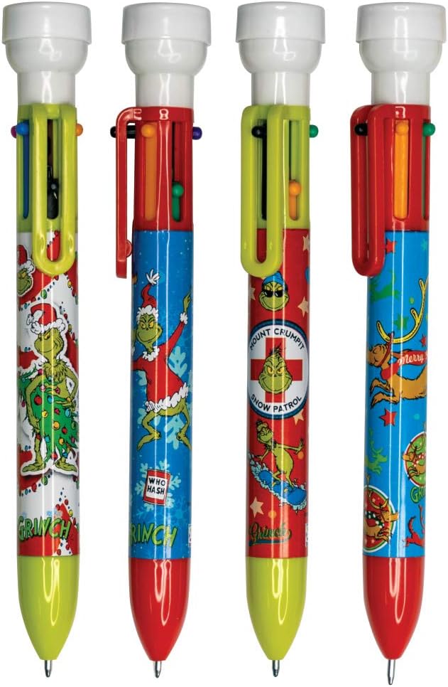 Raymond Geddes Dr. Seuss Grinch 6-Color Pens with Stamper - Pack of 12