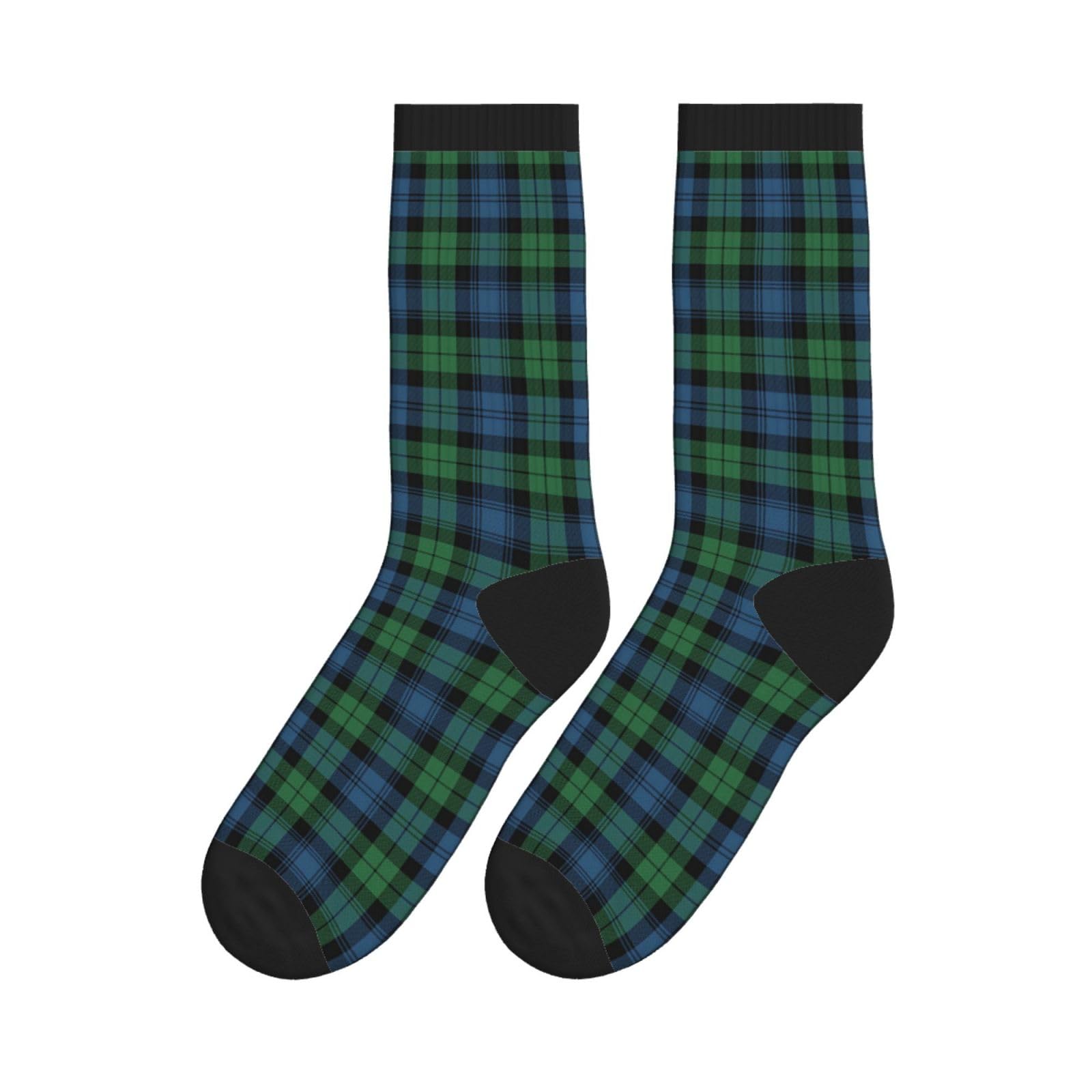 Smazdfxx Unisex Clan Blackwatch Ancient Tartan Casual Socks Crew Tube Socks Sport Running For Men Women