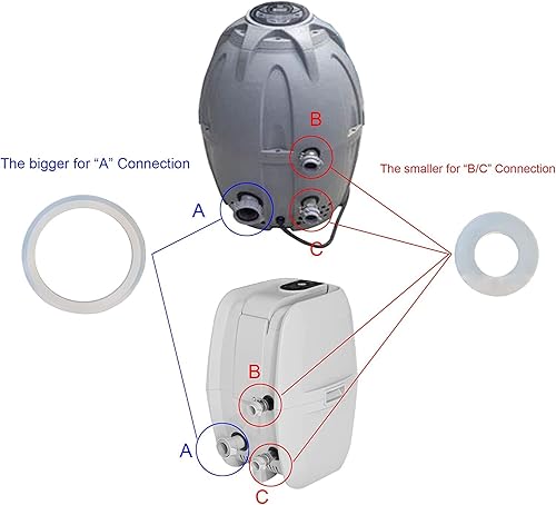 Miniatura 3 de Juntas Juntas Arandelas para Coleman SaluSpa Lay-Z-Spa, A y BC (1 A + 4 BC)