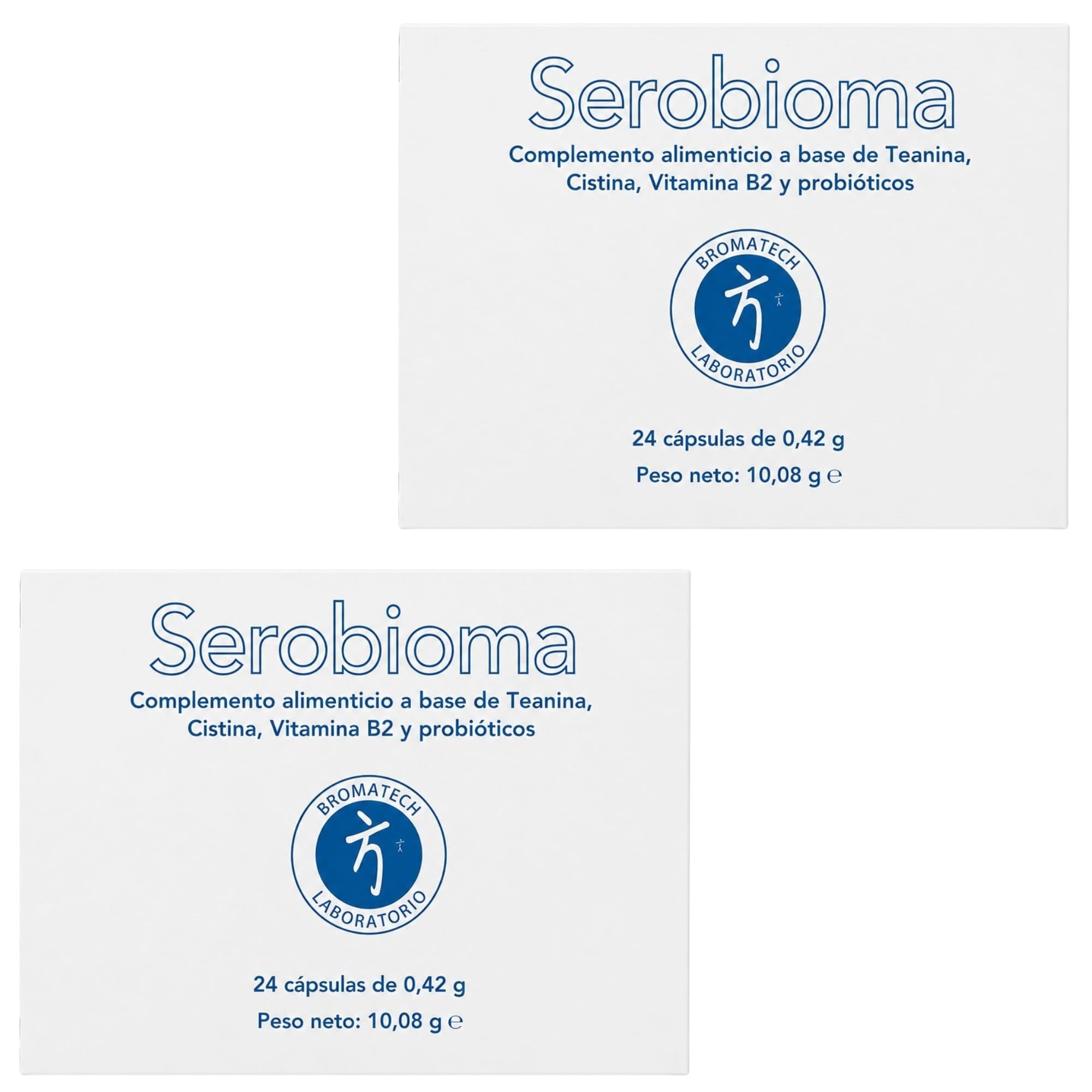 Bromatech Serobioma - Pack Ahorro 2 x 24 Cápsulas - Eje Intestino-Cerebro y Permeabilidad Intestinal - Con L-Teanina, Vitamina B2 y Lactobacilos - Ayuda a Mantener la Integridad de la Salud Digestiva