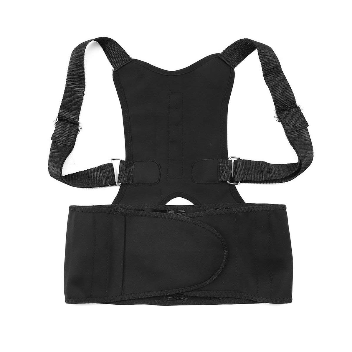 Monllack Corsé Corrector de Postura cómodo Ajustable para Hombres y Mujeres, Soporte para la Espalda, Soporte Lumbar, cinturón para la Espalda, Soporte Lumbar (Negro)