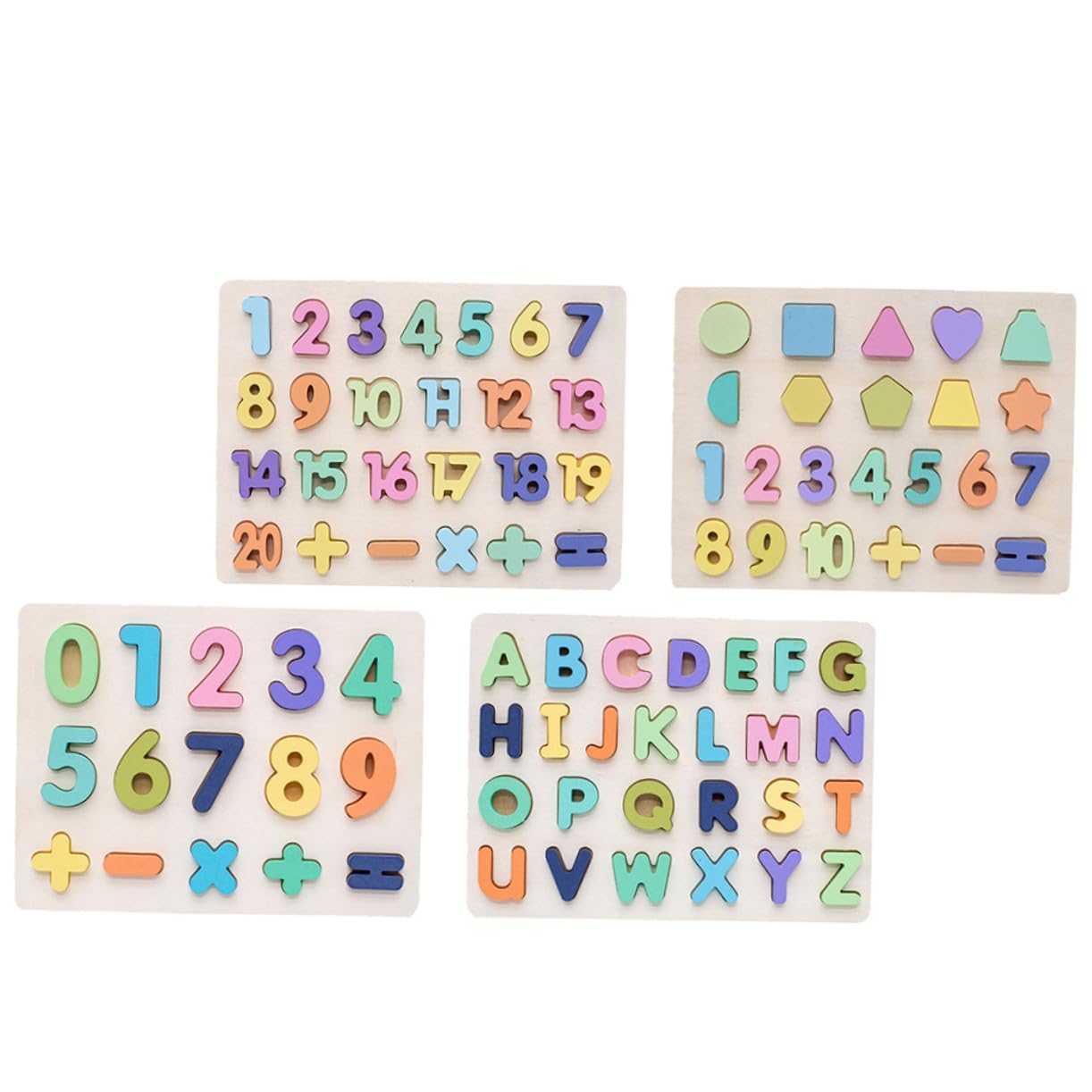 Puzzle Educativo Lettere Alfabeto 4 Pezzi Legno Festa Scuola Decor