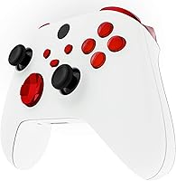 Vista 5 de eXtremeRate Replacement Buttons for Xbox Core Wireless Controller, Chrome Red Glossy Custom LB RB LT RT Bumpers Trigers Dpad ABXY Start Back Sync
