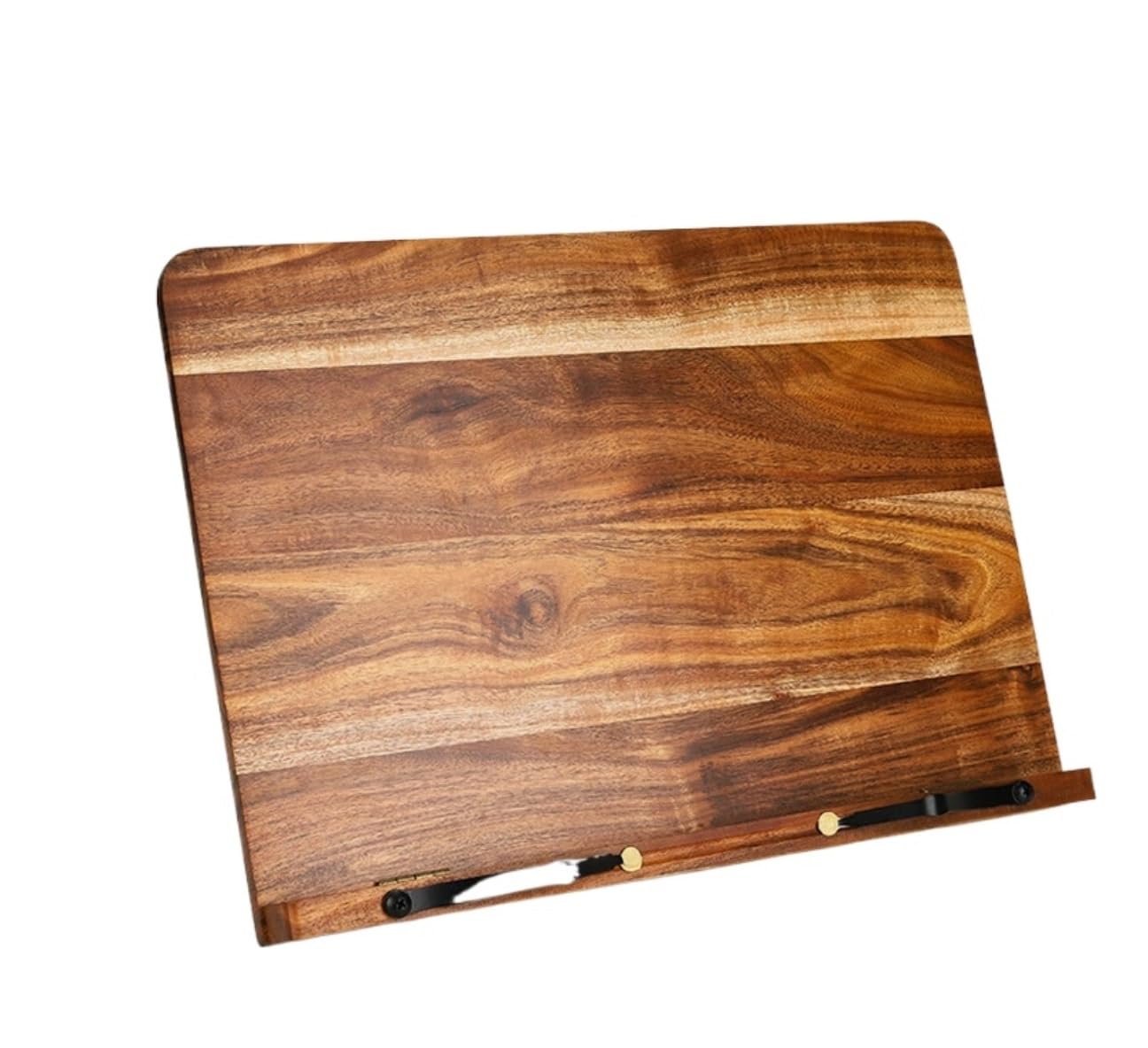 Stojak na Książkę Kucharską Drewniany Stojak Na Książkę Kucharską Z Litego Drewna Akacjowego. Blat Tablet Wielofunkcyjnego(28 * 19.5cm)