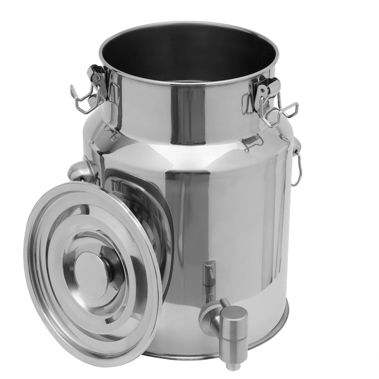 Stainless Steel Bucket with Lid 64L Seal Stainless Steel Milk Transport Can Water Tote Jug Liquid Container Tea Canister Dairy Pot,Capacity-64Liters