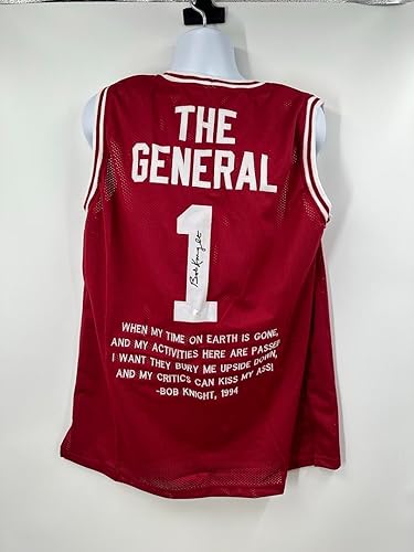 Bob Knight Indiana Hoosiers Signed Autograph Custom Jersey THE GENERAL BURY ME AND KISS MY A*** QUOTE JERSEY Steiner Sports Certified