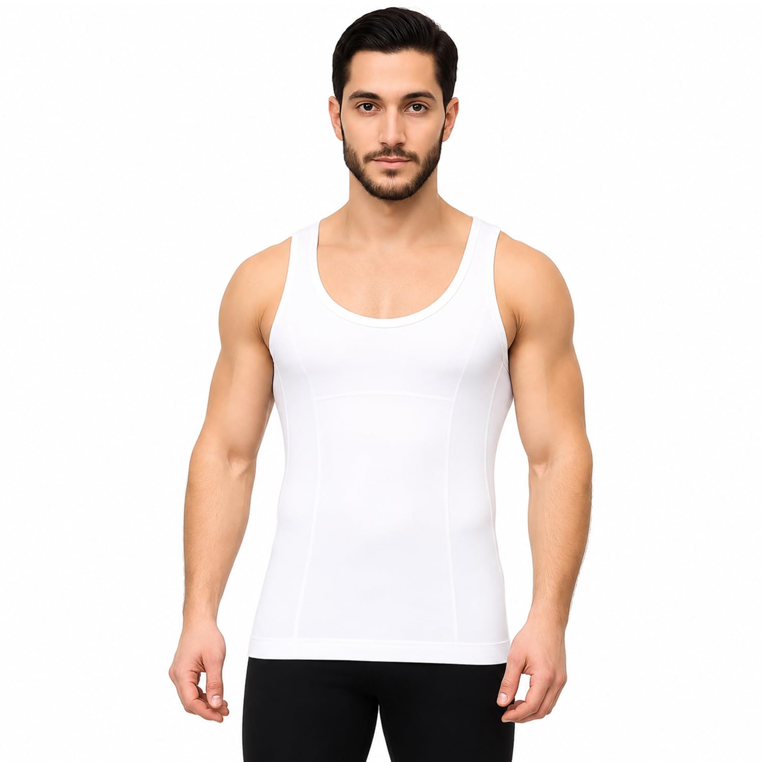 firstfit Cotton Slimming Tummy Tucker Vest, Underwear Shapewear Slim Body Shaper for Men-picture-45