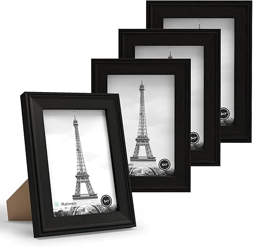 Miniatura 8 de iRahmen Juego de 4 portarretratos de 8 x 10 pulgadas, marco de fotos vintage rústico marrón con cristal real, marcos de 8 x 10 pulgadas para montaje