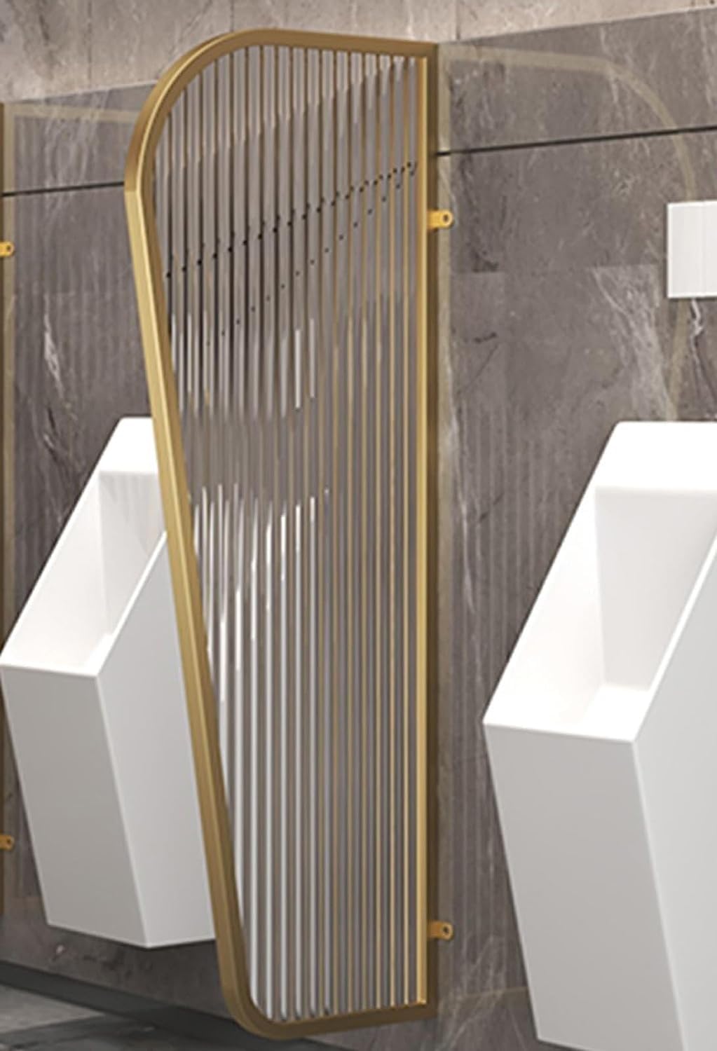 Mampara de urinario de vidrio dorado para privacidad en baños públicos