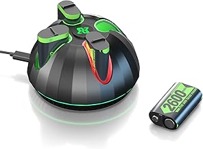 Rechargeable Battery Pack for Xbox Controller,4x2600mAh Batteries with Charger,Rechargeable Batteries Charger Station Compatible with Xbox Series X|S/Xbox One/Xbox One S/X/Elite Controller