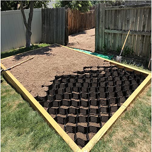 MLYY Geoceldas Grava Jardín Almohadilla de Grava de Guisante Fuerte para cobertizo/Entrada/estacionamiento - Rejilla de Tierra Estirada cortable, Relleno de Cemento/Piedra caliza triturada Cover