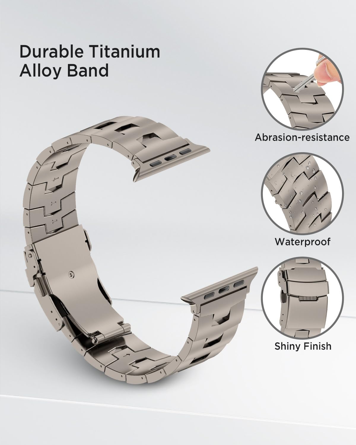 Miimall Titanium Strap for Apple Watch Series 10/11, iWatch 49mm 46mm 45mm 44mm 42mm - Image 4