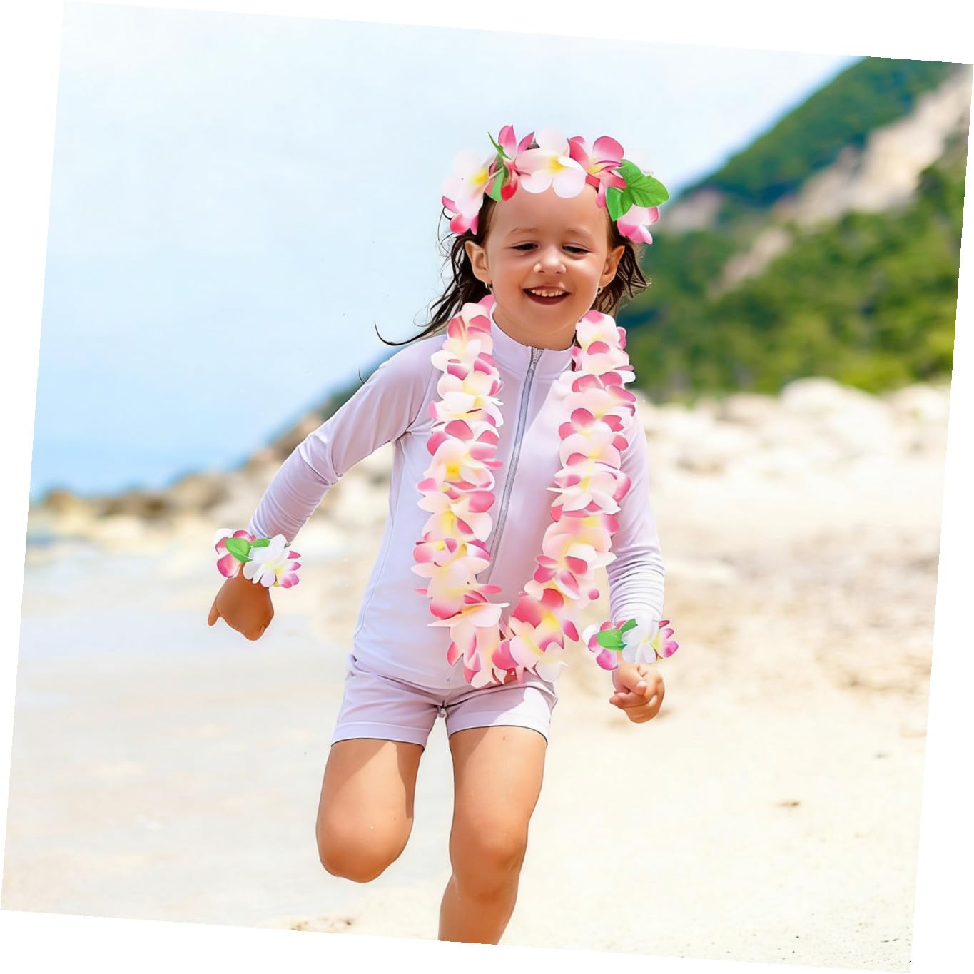 Conjunto de Guirnalda Hawaiana de 32 Piezas, Tela, para Niños, 1 Set