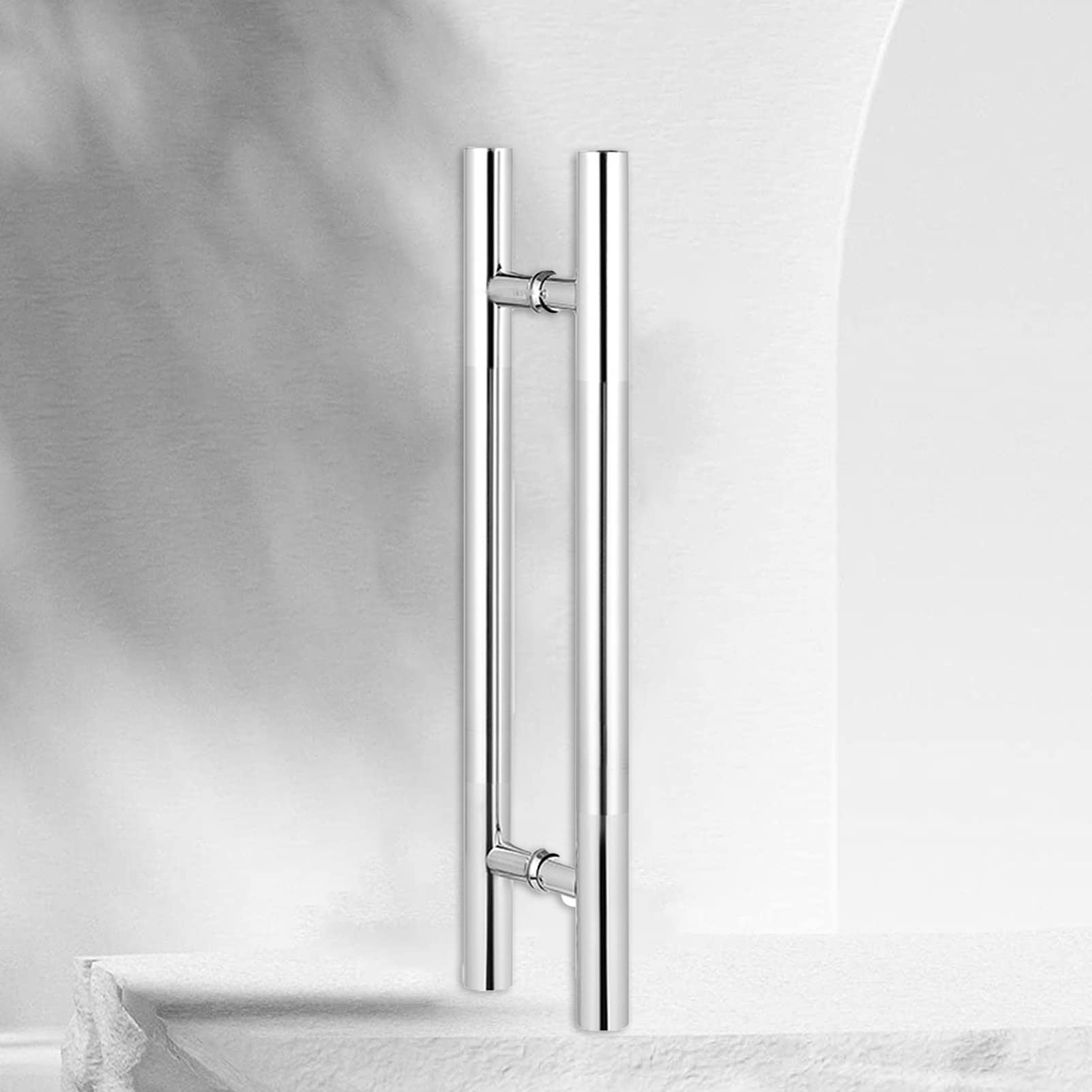 Gthtuhfd Silver2 Modern H Shape Stainless Steel Door Handle For Indoor Outdoor 80Cm/31.5 Inches Silver Ideal For Cupboard Shops And Bathroom Easy Push Pull Design,-80Cm/31.5