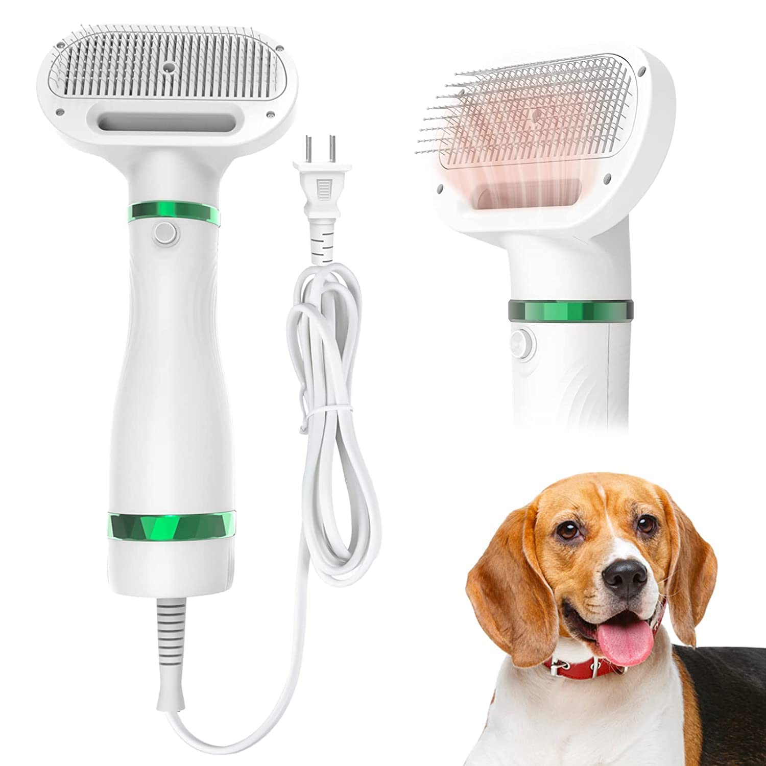FLORISCA Dog Hair Dryer Brush for Dog & Cats | Portable 2 in 1 Pet Hair Dryer with Self Cleaning Slicker Brush | Cat &Dog Grooming Dryer & Comb | Professional Pet Blow Dryer Adjustable Temperature (B0CMHR2HM7) Amazon Price History, Amazon Price Tracker